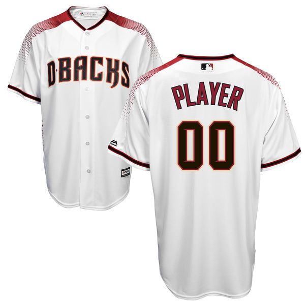 Men Arizona Diamondbacks Majestic White Brick Cool Base Custom MLB Jersey->customized mlb jersey->Custom Jersey